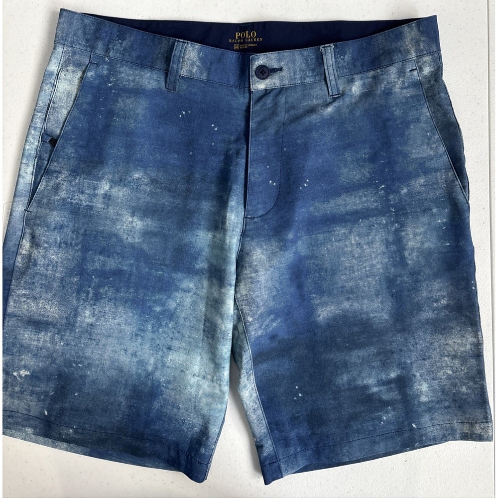Polo Ralph Lauren Men's Size 32 Brushed Watercolor Blue Board Swim Shorts